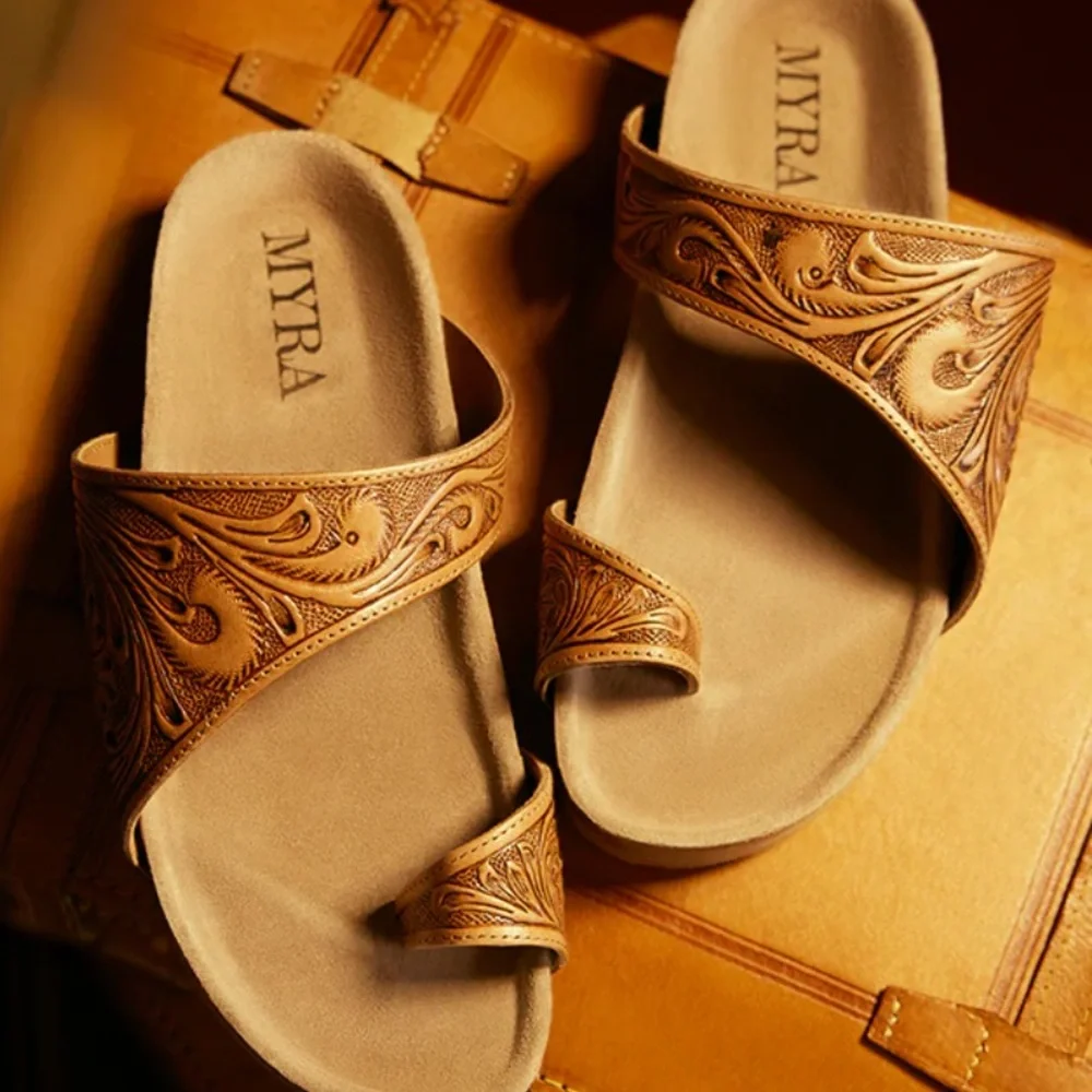 Myra Bag Tan Embossed Clogs - Picture 6 of 9